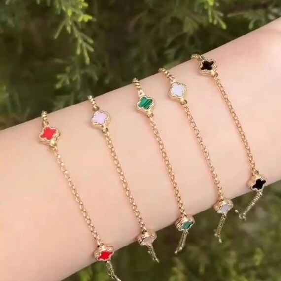 Bracciale Da Donna Di Gioielli Di Moda Bracciale Rigido In Oro Con Lucchetto In Pelle Alex Ani Motivo Floreale A Quattro Foglie Lettere In Acciaio Inossidabile Timbro Nuovo Stile Regalo Feste Da