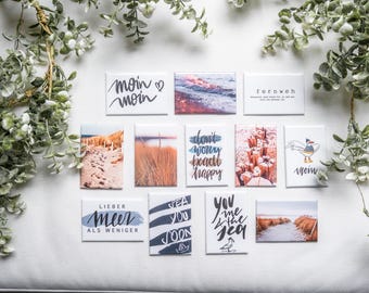 Sea Magnet Set – Nautical Decorative Magnets with Sayings | Boho Coastal Decor | Gift for Sea Lovers | Valentine's Day Gift