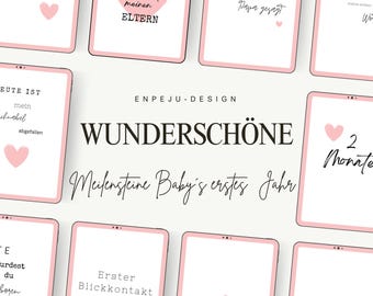 Baby Milestone Cards – First Year Memory Cards | Newborn Gift Set | Baby Shower & Pregnancy Gift Personalized Keepsake for Baby's First Year