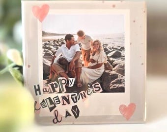 Personalized Valentine's Day Gift Photo Magnet for Couples Romantic Fridge Magnet with Heart Design Custom Photo Gift