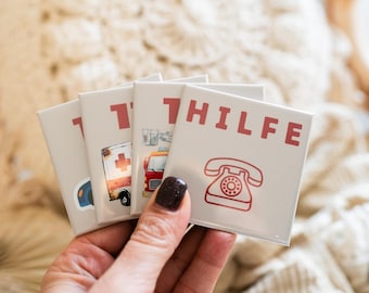 Emergency Magnets for Children, 112 Help Magnets, Safety Magnet for Home, Gift for Family & Parents, Police, Ambulance, Fire Department