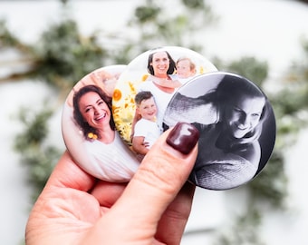 Personalized Round Photo Magnet – Custom Acrylic Fridge Magnet | Memory Keepsake Gift for Family | Valentine's Day Gift