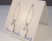 Sterling Silver White Milk Glass Sea Glass Earrings