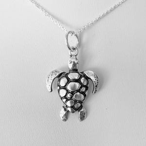 Hand-cast Sterling Silver Turtle Pendant w/ SS chain included