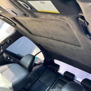 Charcoal Stretch Suede Foam Back Fabric, Car Headliner Fabric, Upholstery Fabric For Cars, Auto Fabric, Charcoal Interior Truck Fabric