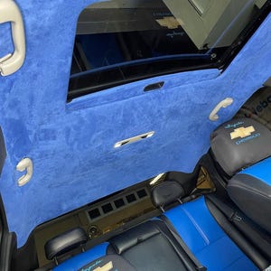 Royal Blue Suede Foam Back Headliner Fabric, Stretchable Suede Upholstery Fabric For Cars, Automotive Fabric, Truck Interior Fabric