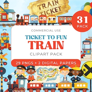Clipart Train anniversaire aquarelle, Train aquarelle sur rails PNG, usage commercial, Art numérique de transport, passage à niveau de locomotive à vapeur