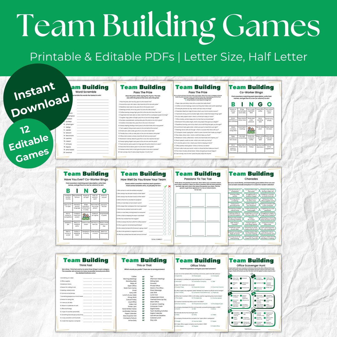 Team Building Games Ice Breaker Coworker Bingo Games for Work Staff ...