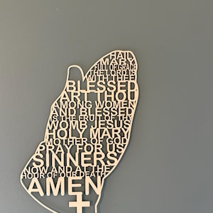 Hail Mary SVG | Hail Mary Prayer | Hail Mary Praying Hands | Praying Hands SVG | Hail Mary Wall Sign svg | Hail Mary Download | Hail Mary