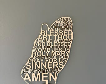 Hail Mary Praying Hands SVG | Laser Cut File (Digital Download)