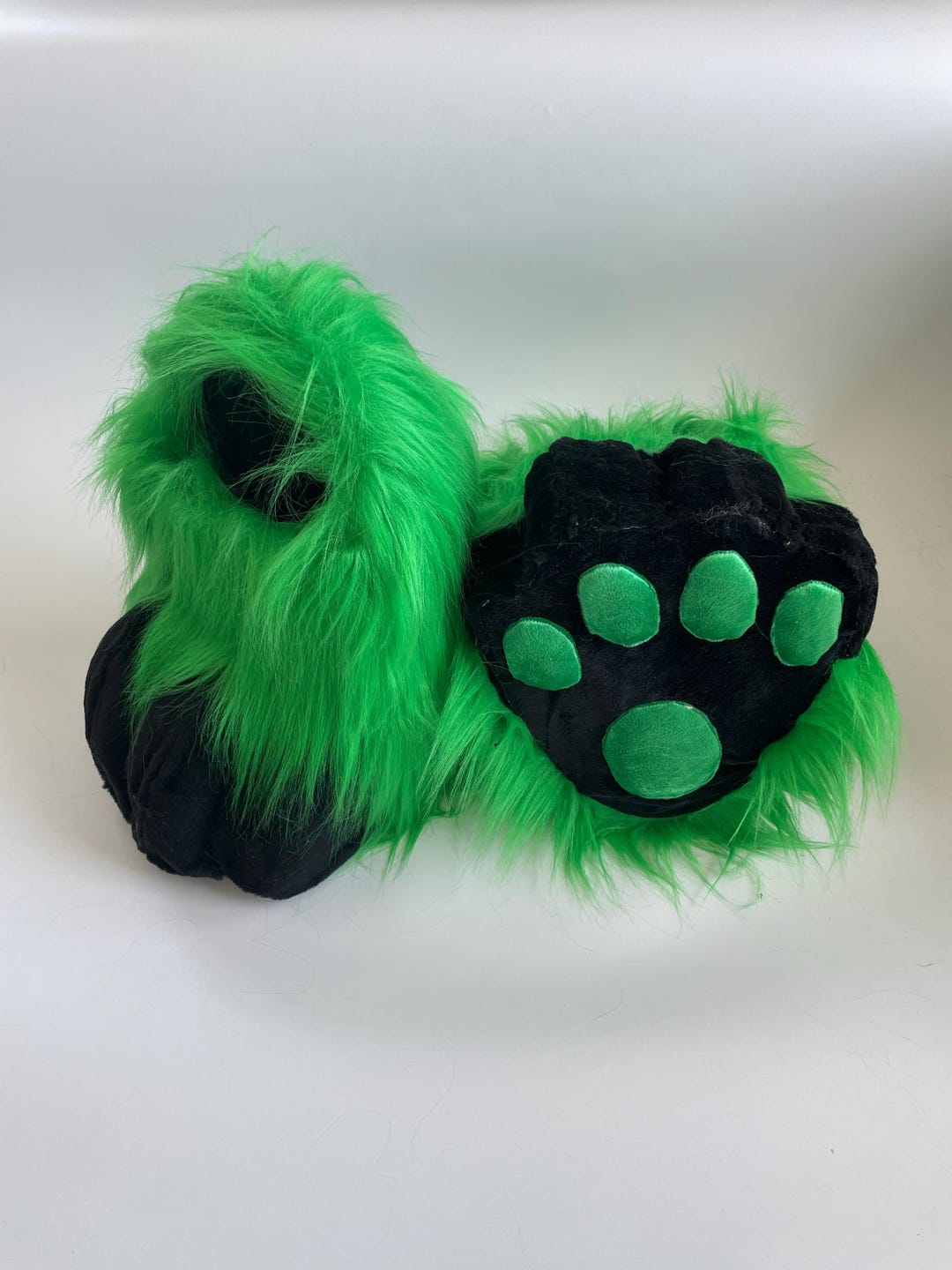 Slippers Rapter Green Raptor Fursuit Feet Slippers | Fluffy Monster Paws Cosplay Shoes ...