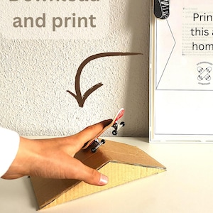 DIY Fingerboard A-Frame Template – Printable Mini Skatepark Obstacle for Kids 7+ | Digital Download Skate Ramp Craft Kit for Creative Play
