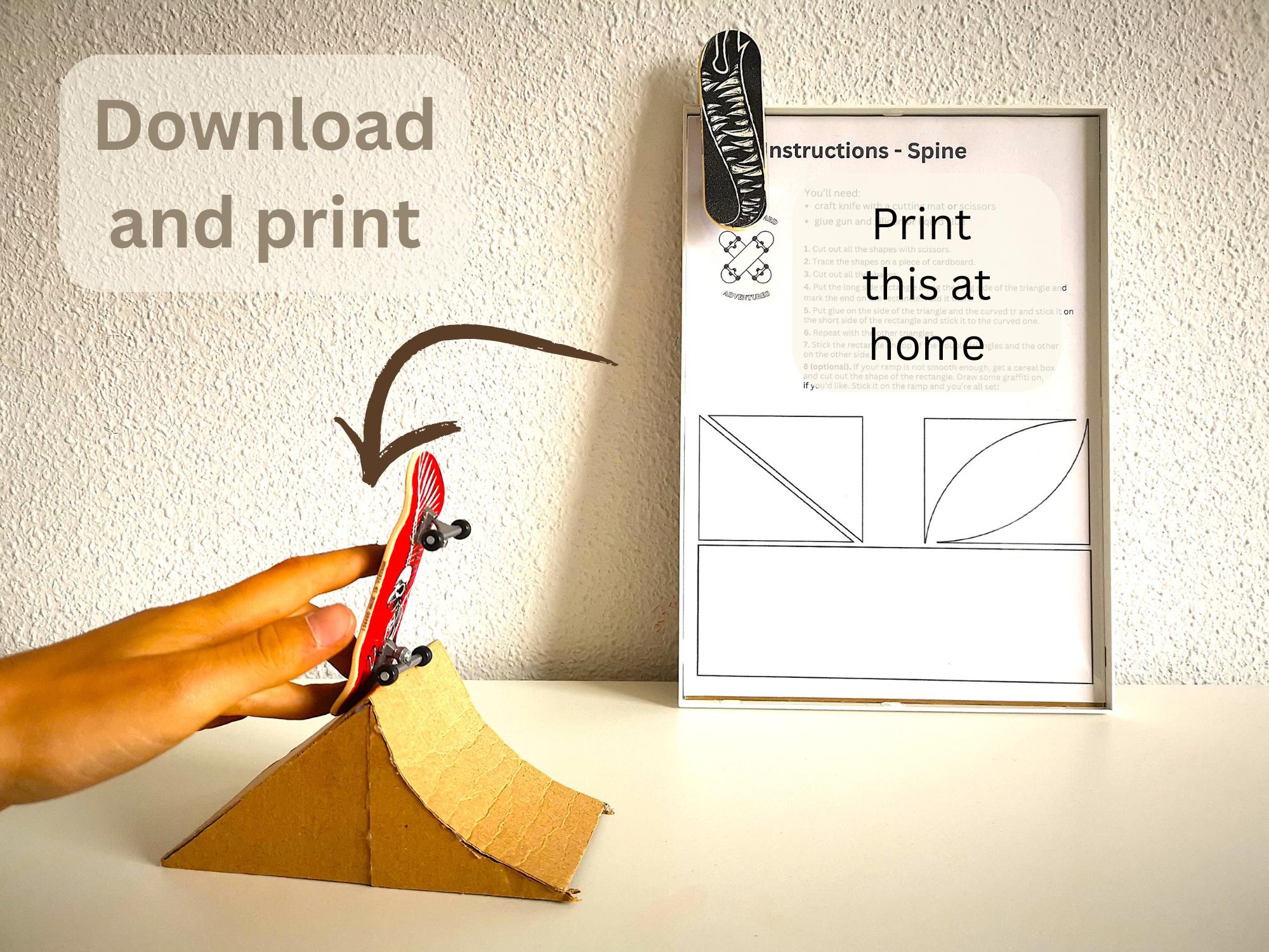 DIY Fingerboard Spine Obstacle Kit – Buildable Skate Ramp Template