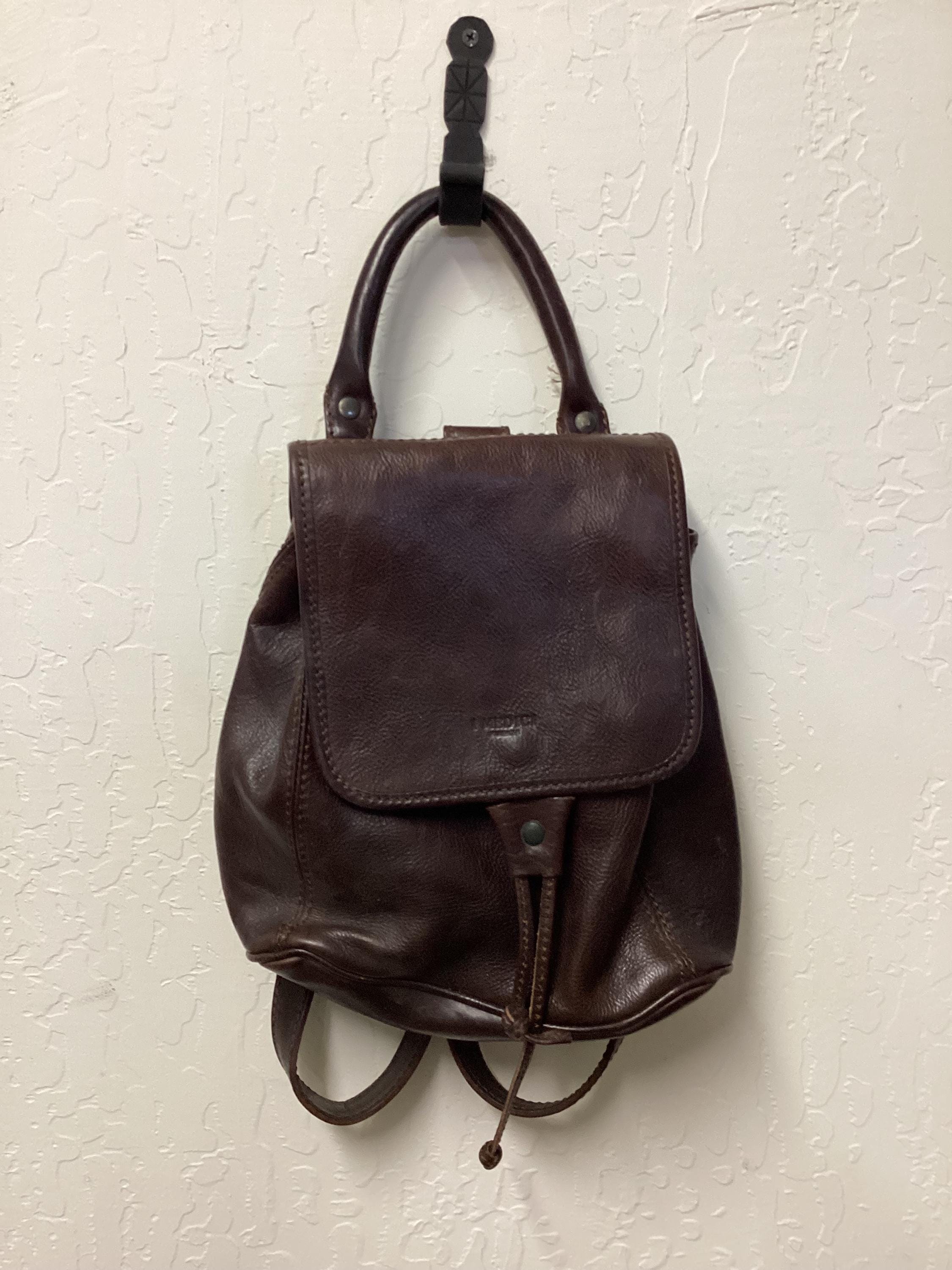 Vintage I MEDICI ITALY Brown Leather Backpack - Etsy display picture 2