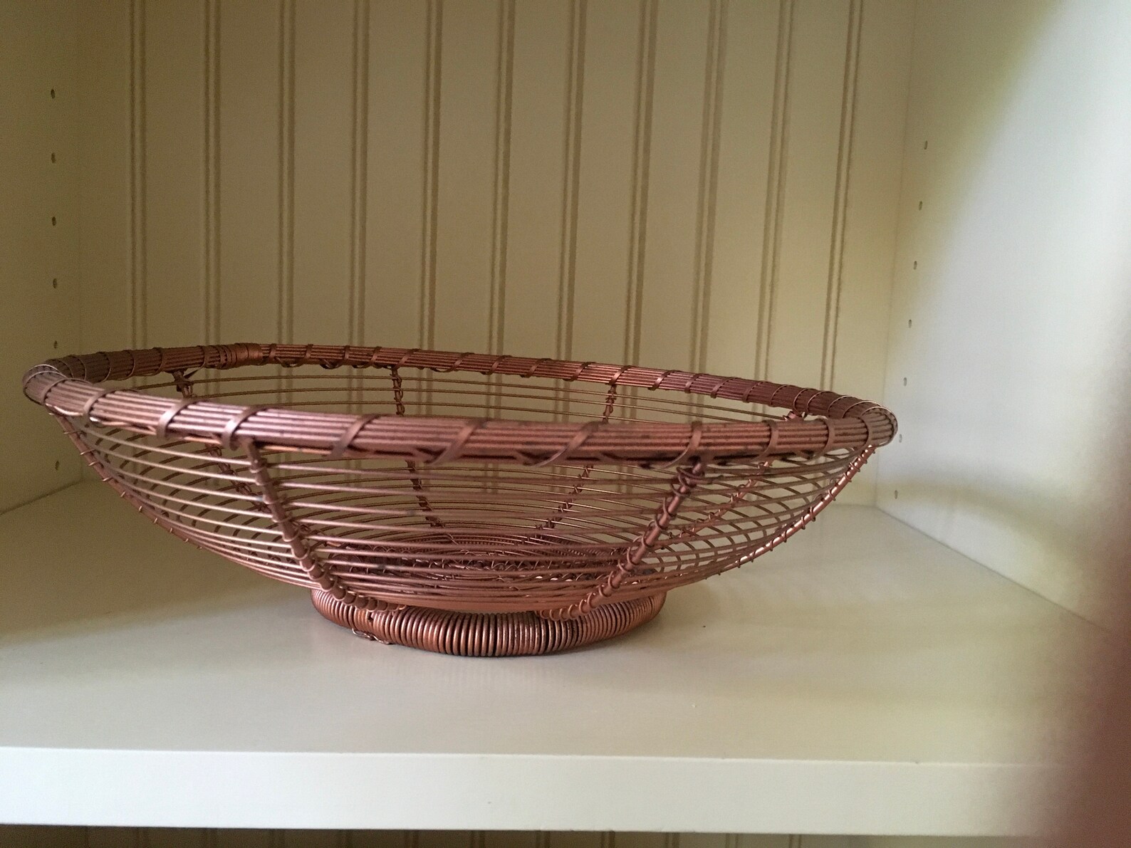 VINTAGE Wire and Steel BASKET Copper in Color Etsy