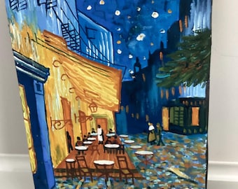 Vintage Oil Painting Reproduction CAFE TERRACE by Vincent Van Gogh Place Du Forum Aguirre