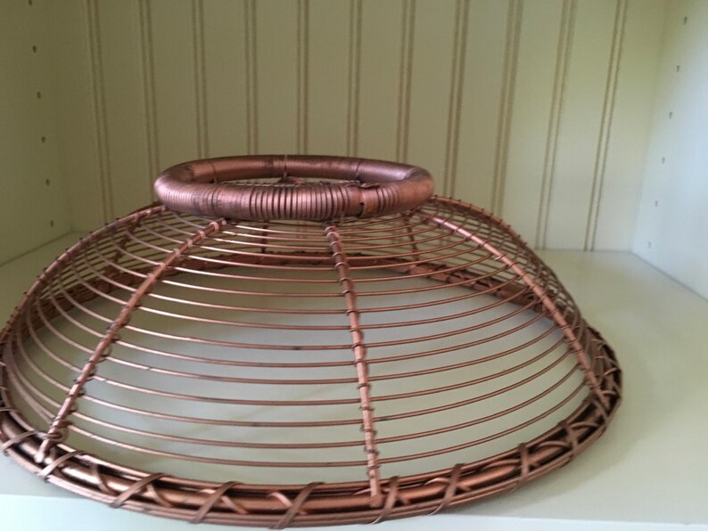 VINTAGE Wire and Steel BASKET Copper in Color Etsy