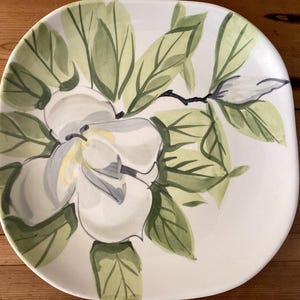 Vintage RED WING USA “Magnolia” Collectable Plate Mid Century Pottery 1950s