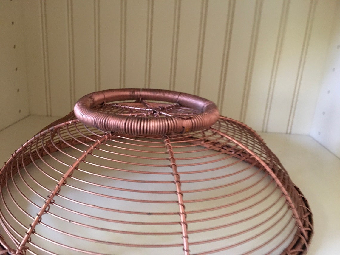 VINTAGE Wire and Steel BASKET Copper in Color Etsy