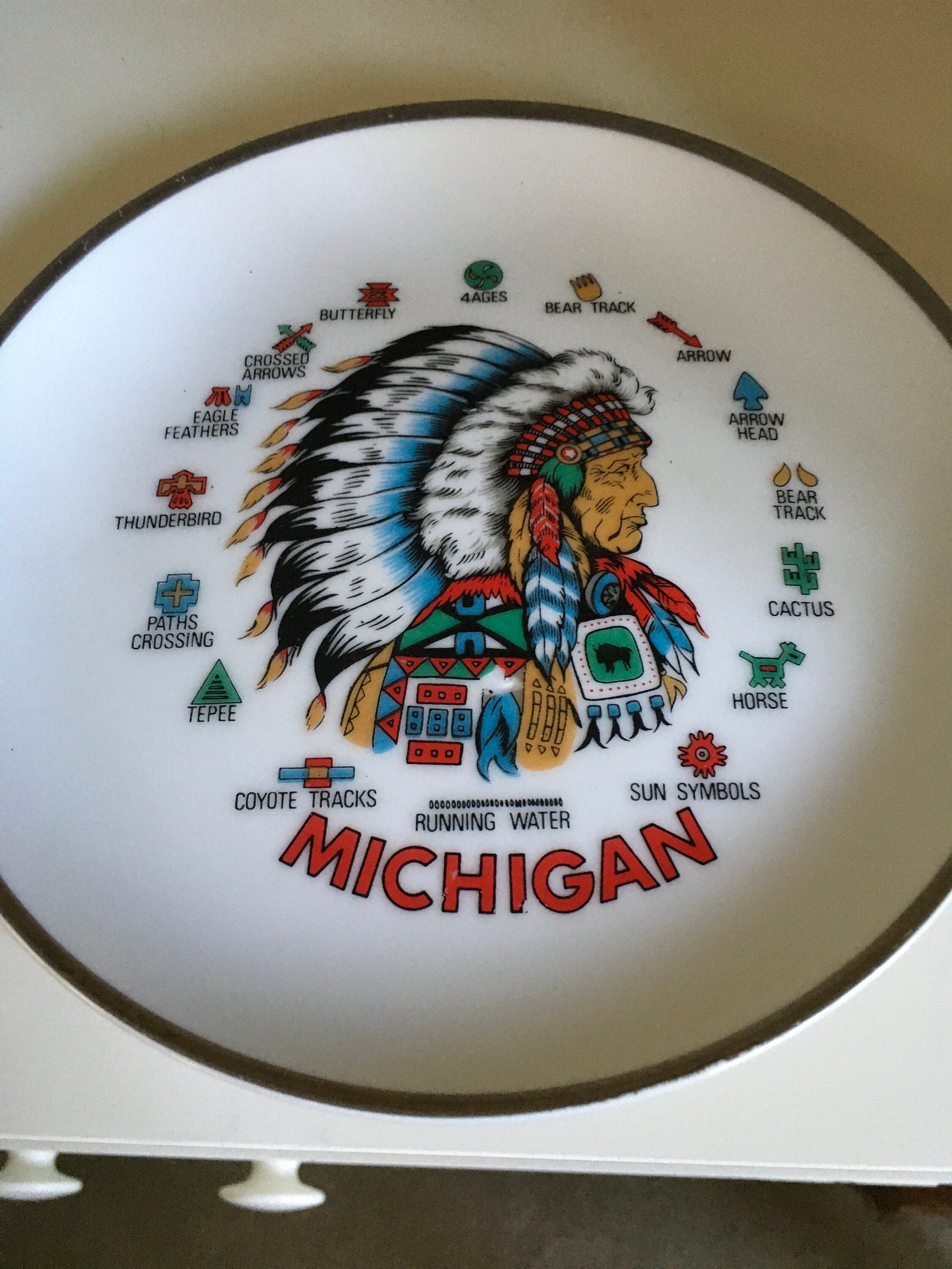 Vintage MICHIGAN State Souvenir Plate Etsy