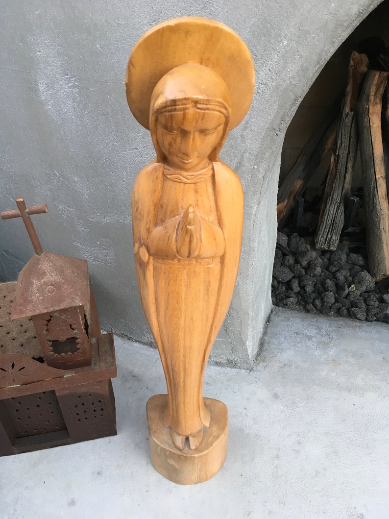 Vintage Virgin Mary Our Lady Of Grace 20  Tall Madonna  image 7