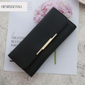 Weiche Lederbrieftasche mit großer Kapazität Mehrere Kartensteckplätze Einfache Mode multifunktionale Damen Handtasche Weiche PU-Leder Brieftasche Volltonfarbe