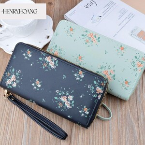 Luxurious 2-drawer women's clutch, cute floral pattern, convenient multi-compartment design
