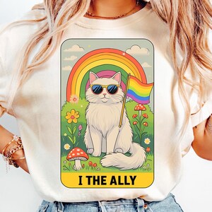 Carta del Tarot del Gato Aliado Divertida Orgullo Gafas de Sol Orgullo Gay LGBTQ PNG - Orgullo Gay PNG, Arcoíris LGBT, Gato PNG, Lesbiana PNG, Archivo Digital