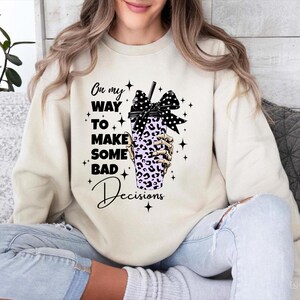 On My Way Make Some Bad Decisions Png, Bougie Png, Gift For Her, Halloween Skull Skeleton, Halloween Coquette Bow Png, Halloween Bougie