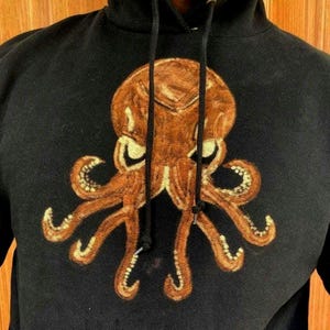 Handbemalter Oktopus-Hoodie: Sea Creature Grafik-Sweatshirt