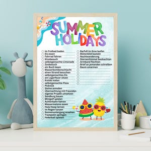 Sommerferien Bucket List für Kinder - 33 Ideen zum abhaken + eigene Wünsche ergänzen - PDF zum Ausdrucken - Sommer Aktivitäten Kinder