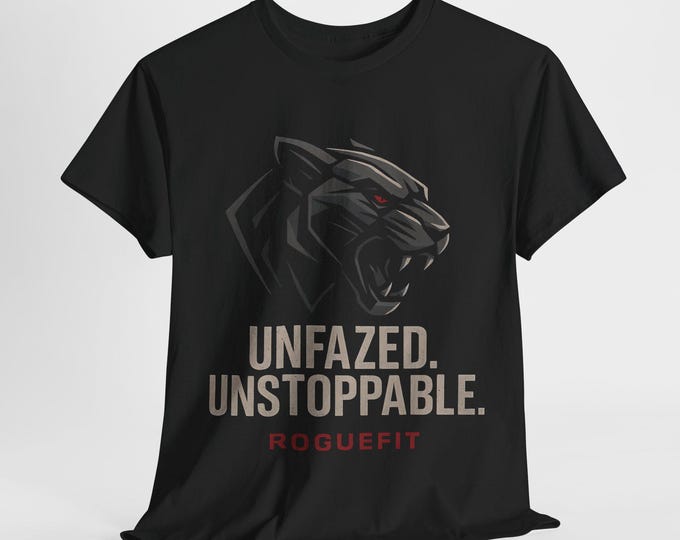 Featured listing image: UNFAZED. UNSTOPPABLE. Panther Graphic Tee | RogueFit Streetwear