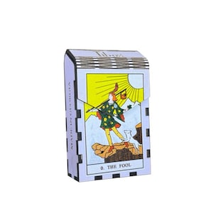 Estuche de Tarot El Loco: Caja para Barajas de Tarot, Porta Cigarrillos, Almacenamiento de Cartas de Tarot de Madera / Regalo Único y Accesorio Místico