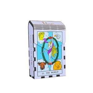 Gelenkhalter - Tarot Deck | Tarot Deck Box ""Die Welt"" | Gelenk Fall Tarot, Gelenk Fall, Tarot Karte Holz Box, Einzigartiges Geschenk