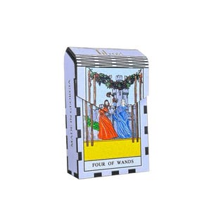 Vier Zauberstäbe Tarot-Zigaretten-Etui - Tarot-Kartenhalter & Holzzigarettenschachtel | Mystisches Geschenk und Tarot Zubehör