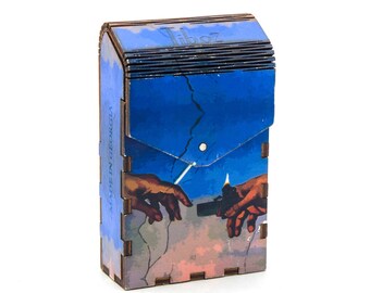 Handmade Rolling Stash Box – Wooden Joint Case & Cigarette Holder, Smoker Gift and Stoner Accessories
