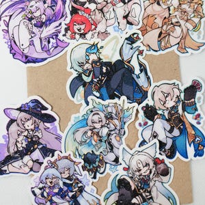 HSR Honkai Star Rail Glitter Aufkleber | Aventurin, Herta, Firefly, Rotkehlchen, Sonntags, Feixiao, Tribbie, Anaxa, Castorice, Aglaea