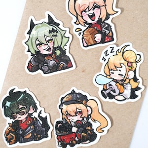 ZZZ Zenless Zone Zero Glitter Stickers | Sons Of Calydon, Caesar, Lighter, Burnice, Lucy, Piper