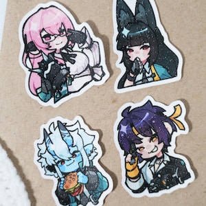 ZZZ Zenless Zone Zero Glitter Stickers | Section 6, Yanagi, Soukaku, Harumasa, Miyabi