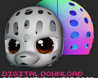 Canine Puppy Kemono Kigurumi Fursuit Head Base Model DIY + Eye Blanks & Backshell (STL Files)