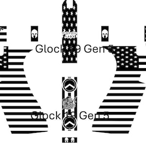 Glock SVG, Glock 19 Gen 5 Spartan, Glock vector, Glock American Flag