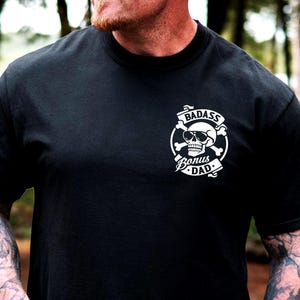 Comfort Colors® Badass Bonus Dad T-Shirt, Father's Day Gift for Dad, Stepped Up Dad Shirt, Cool Tee for Dad, Stepdad Gift, Bonus Dad Tshirt
