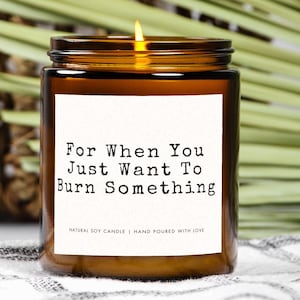 For When You Just Want To Burn Something Spiritual Candle Funny Candle Funny Candles Gift for Her Best Friend Gifts Girlfriend Gift