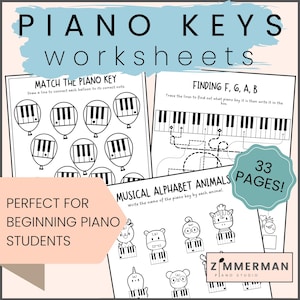 Piano Keys Worksheets for Beginners | Digital Download | Preschool | Beginning Piano | Easy Piano | PDF | Piano Keys | Music Theory