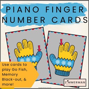 Piano Finger Number Cards
