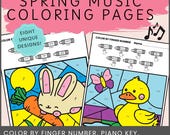 Spring Music Coloring Pages | Music Theory Worksheets (Digital Download)