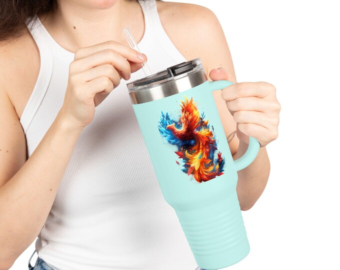 Colorful Insulated Travel Mug | 40oz Tumbler for Hot & Cold Drinks | Perfect Gift for Travel Lovers, Outdoor Adventures, Camping