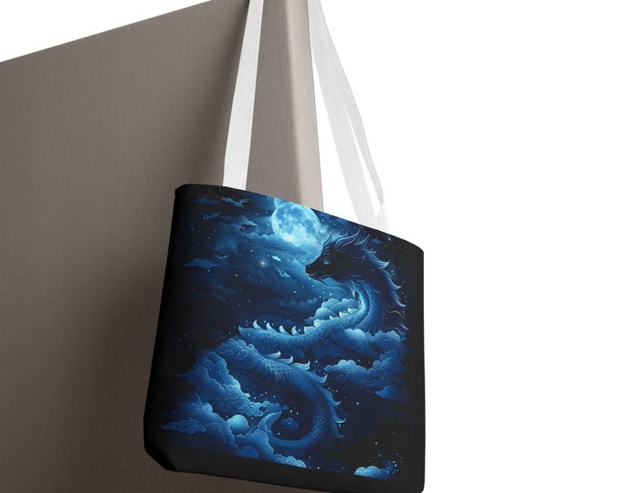 Mystical Dragon Tote Bag, Perfect for Everyday Use, Dragon Lover Gift, Magical Vibe, Eco-Friendly Shopping Bag