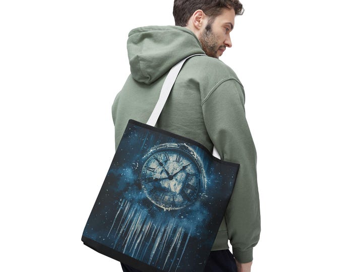 Mystical Clock Tote Bag | Stylish Reusable Shopping Bag, Perfect for Gifts, Eco-Friendly, Unique Art Design, Time Inspired