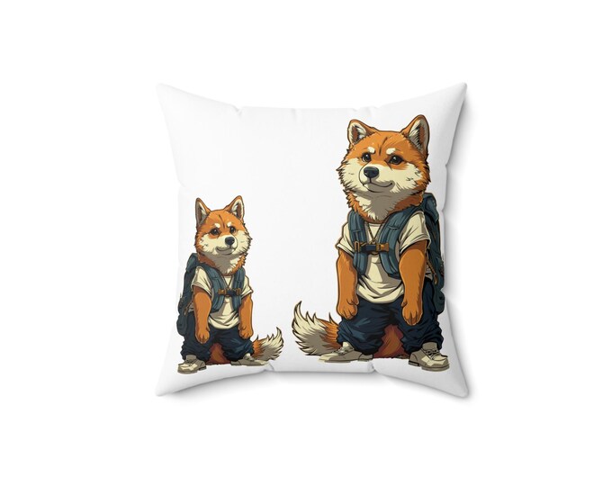 Whimsical Square Throw Pillow - Nature & Adventure Decor, Home Comfort, Gifts for Animal Lovers, Boho Style, Motivational Home Accents